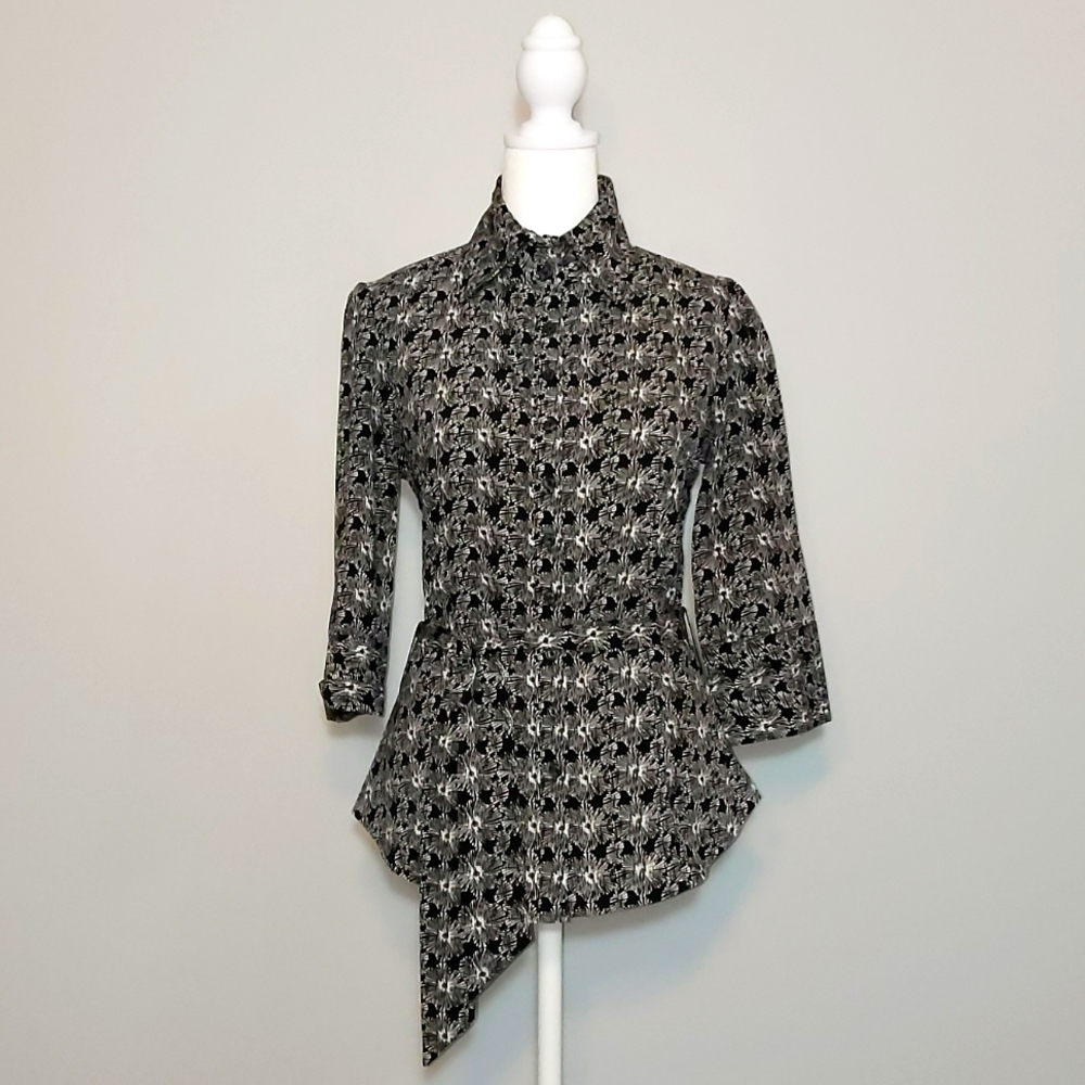 3/4 Button Down Belted Top